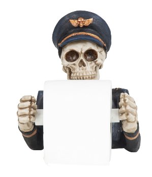 Skull "Pilot" as toilet paper-holder