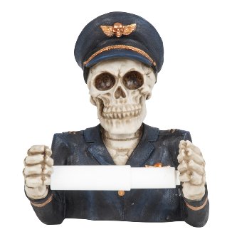 Skull "Pilot" as toilet paper-holder