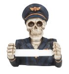 Skull "Pilot" as toilet paper-holder