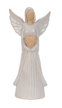 Porzellan Engel ohne Gesicht mit Herz in