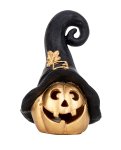 Halloween-Kürbis in gold mit schwarzen