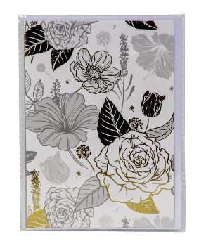 Geschenkkarte "Blumen" 17,5x12,5cm mit