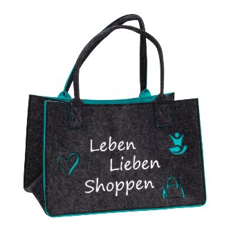 Filz-Tasche 2-farbig mit Stick "Leben