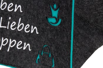 Filz-Tasche 2-farbig mit Stick "Leben