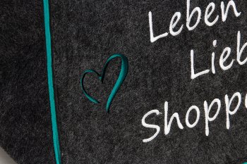 Filz-Tasche 2-farbig mit Stick "Leben