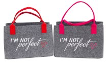 Filz-Tasche mit Stick "I´m not perfect"