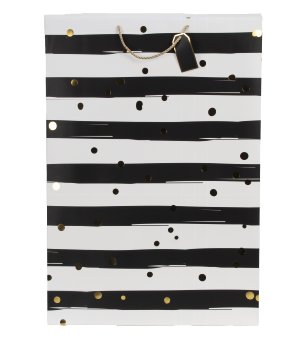 Geschenktüte XXL schwarz/weiße Streifen