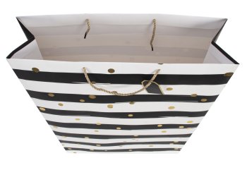 Geschenktüte XXL schwarz/weiße Streifen