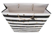 Geschenktüte XXL schwarz/weiße Streifen