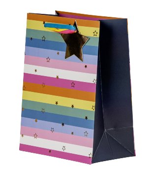 present bag colorful with stars