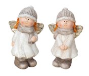 Winter children with angels wings, cap