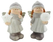 Winter children with angels wings, cap