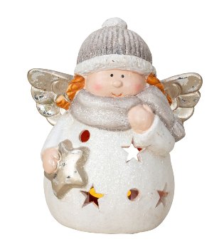 Winter child with angels wings, cap