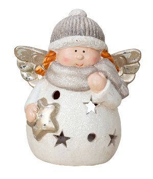 Winter child with angels wings, cap