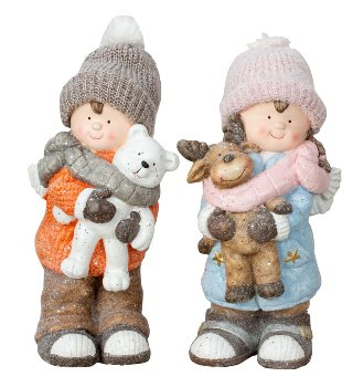 Winter children with cap & scarf with