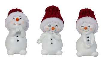 Niedliche Schneemänner stehend mit