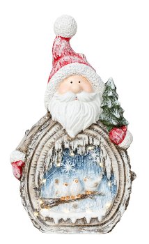 Winter decoration santa with birds and