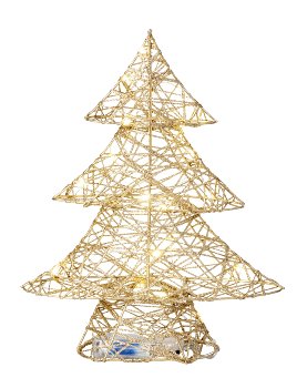 Shinning (warm white) tree gold h=30cm