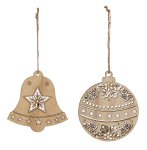 Wooden Bell and Xmas-ball for hanging