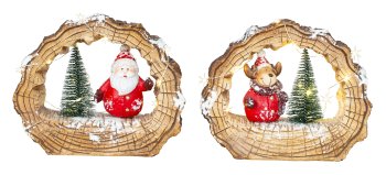 Winterdeko Nikolaus & Elch mit