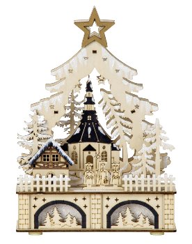 Weihnachts Holzdeko Kirche h=25cm b=18cm