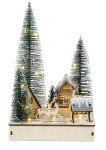 Winter decoration with artificial trees