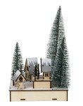 Winter decoration with artificial trees
