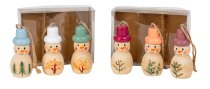 Holz-Schneemänner zum Hängen h=11cm