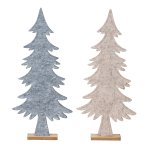 Felt Xmas tree grey & cream with wooden