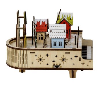 Winter decoration on piano h=17cm w=26cm