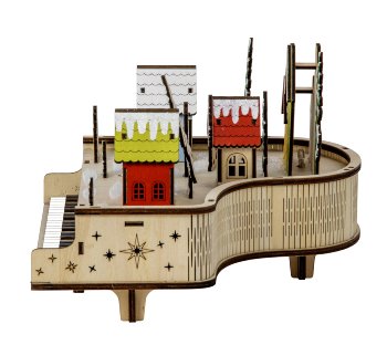 Winter decoration on piano h=17cm w=26cm