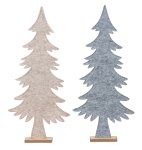 Felt Xmas tree grey & cream with wooden