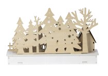 Holzdeko Winterlandschaft h=19cm b=30cm