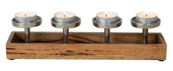 Candle holder with bowl for decoration