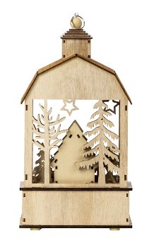 Winter decoration in lantern h=33cm