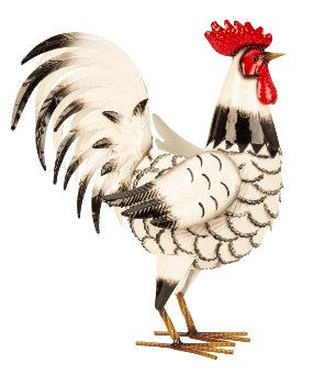 Metal cock standing h=41cm w=34cm