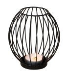 Metal candle holder black h=17,5cm