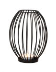 Metal candle holder black h=21cm d=16cm