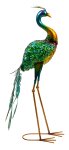 Metal peacock standing h=81cm w=36cm