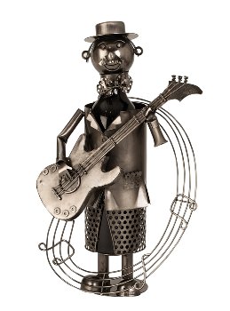 Wine-bottleholder 'guitarist' h=37cm