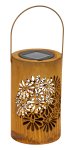 Metall Laterne rost mit Blumendesign