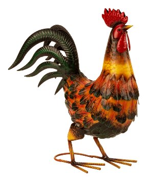 Metal cock standing h=40cm w=36cm