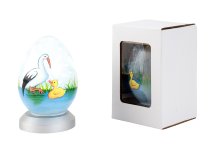 LED glass stork h=13cm w=8,5cm