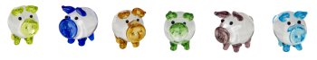 Glass lucky pigs 2cm asst.