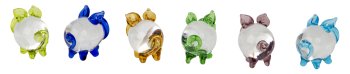 Glass lucky pigs 2cm asst.