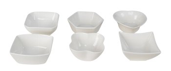 Big porcelain bowls asst. h=4cm b=9-10cm