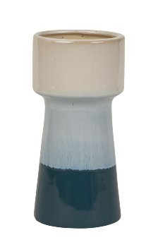 Moderne Vase weiß/hellblau/türkis