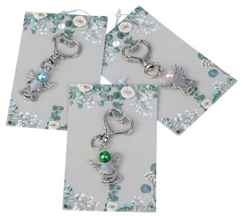 Angel with heart as keyring h=6cm in