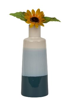 Moderne Vase weiß/hellblau/türkis