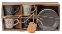 Set of 4 Espresso mugs (100ml) + saucers